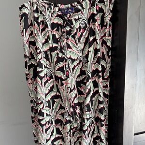 Chico's Black and Pink Wide Leg Pants